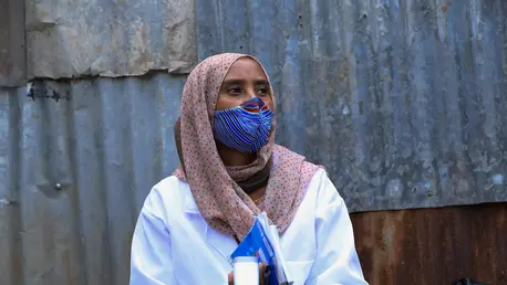 Mekedes Tesfaye, a UNICEF-supported health worker on the job in Addis Ababa, Ethiopia