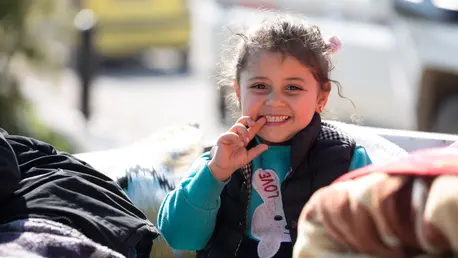 A four-year-old girl traumatized by the Syria earthquake says she wants to move to a place where there are no earthquakes.