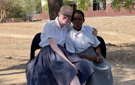 Deborah, left, and her classmate attend Ngabu Secondary School in Chikwawa District in southern Malawi.