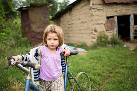 Four-year old Flori Maria of Romania lives in poverty.