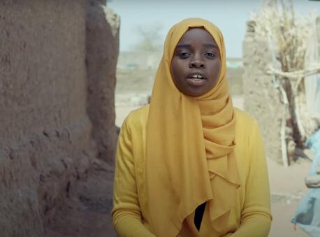 Muzdalifa, 17, of Sudan, wrote a poem for peace expressing her hope for the future.