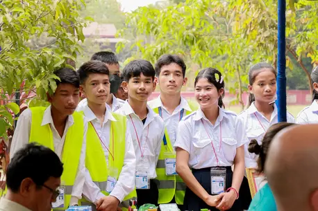 Students attend a UNICEF-supported program in Cambodia.