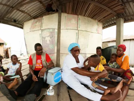 UNICEF and Rotary International-supported polio vaccination team in Benin.