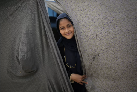 Fourteen-year-old Doha and her family sought refuge in Rafah, southern Gaza Strip. 