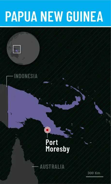 Papua New Guinea country locator map