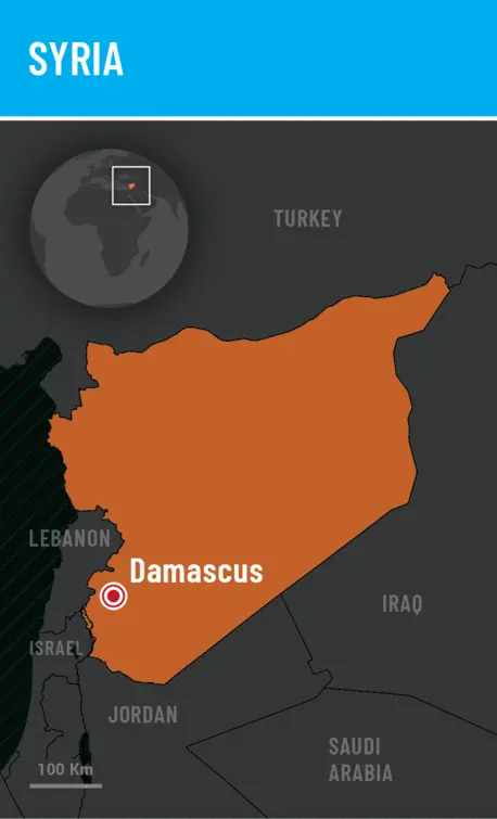 Syria country locator map