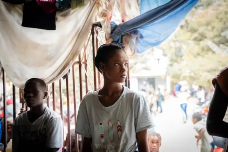 Violence forced Solona, 14, to flee from her home in a commune just south of Port-au-Prince.