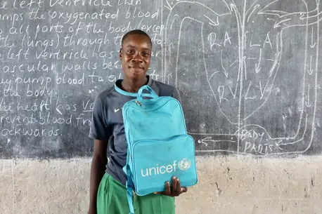 A student pauses during a science lesson in Tana River County, Kenya.