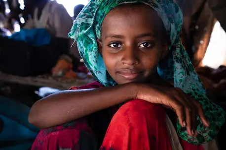 In the Assayta refugee camp where she lives, 12-year-old Eritrean Hasaena dreams of becoming a teacher.