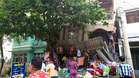 ollapsed buildings in Mandalay Region, central Myanmar, reveals the devastating impact of the 7.7 magnitude earthquake that struck at 1:00 p.m. on March 28, 2025.