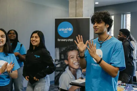 Members of UNICEF USA's National Youth Council attend a retreat in October 2024.
