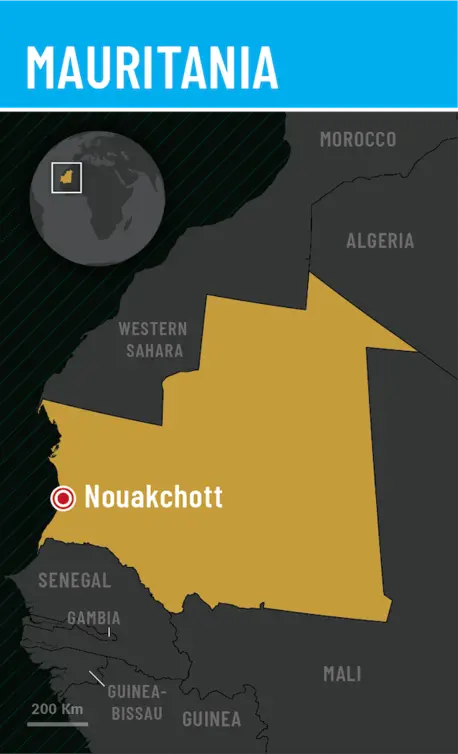 map of Mauritania