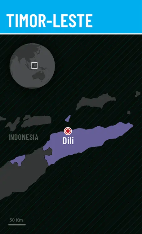 Map of Timor-Leste.