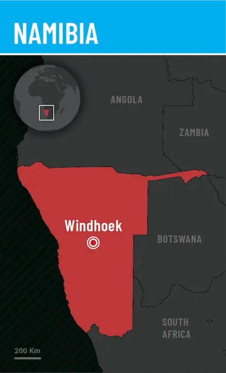 map of Namibia