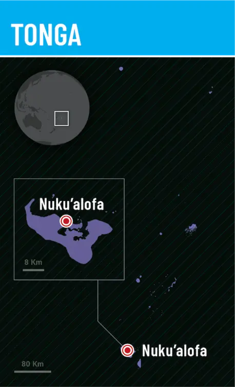 map of Tonga