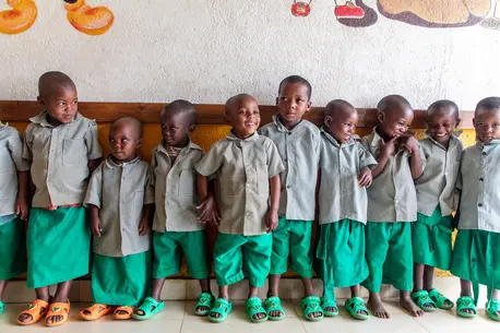 Since 2012, UNICEF has supported the Government of Rwanda to build early childhood development and care centers for children up to age 6. Each day care or learning center hosts up to 200 children. Since 2012, UNICEF has supported the Government of Rwanda to build early childhood development and care centers for children up to age 6. Each day care or learning center hosts up to 200 children.
