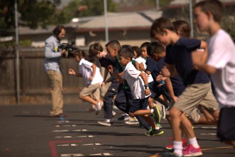 Children at Starting Line of Foot Race
