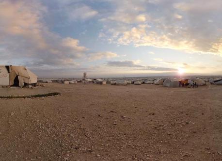 The Za'atari refugee camp, setting for the virtual reality experience Clouds Over Sidra