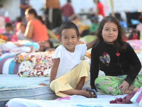 UNICEF is also working to reinforce the psychological support for children living in shelters provided by the Government.  Immediately after the earthquake struck, UNICEF sent in water purification tablets, mosquito nets and tarps.