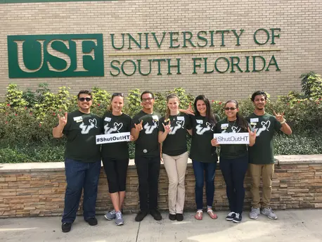 USF Students Throw Up Their Bull Horns to Shut Out Trafficking USF Students Throw Up Their Bull Horns to Shut Out Trafficking