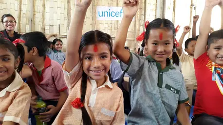 Children Raising Their Hands