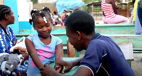 Loudina, eight-year-old Haitian girl orphaned by Hurricane Matthew