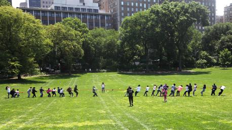 Lexington Academy students show off their UNICEF Kid Power during the school's Field Day in Central Park's East Meadow.