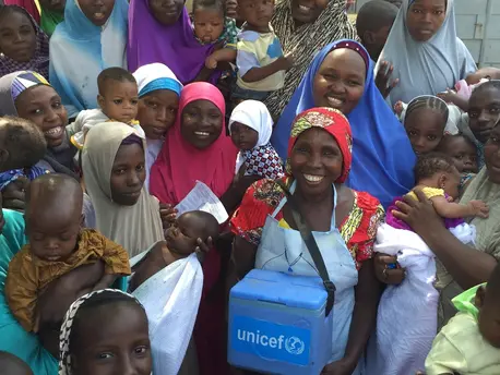 Polio vaccinator Aisha Bulama and her team were part of a massive immunization campaign in Borno State, Nigeria in October, 2016. Polio vaccinator Aisha Bulama and her team were part of a massive immunization campaign in Borno State, Nigeria in October, 2016.