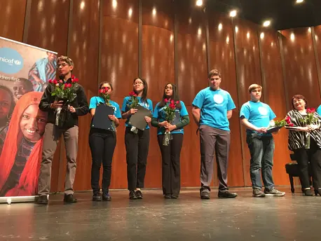 UNICEF Reps on Stage