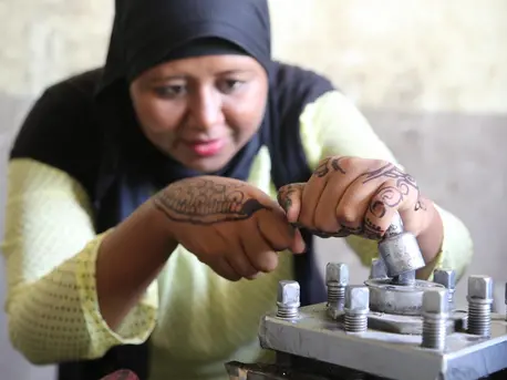 UNICEF-supported skills training helped Donia, 24, become the first female landscaping engineer in an Egyptian tourist resort town. UNICEF, Egypt, career training for girls