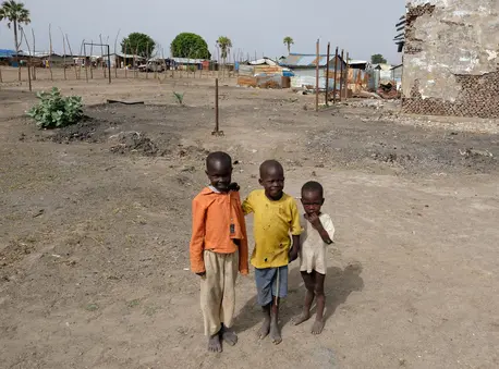 Ongoing conflict in Wau Shilluk, South Sudan, has destroyed homes, the hospital and the school. unicef, education, children out of school, south sudan