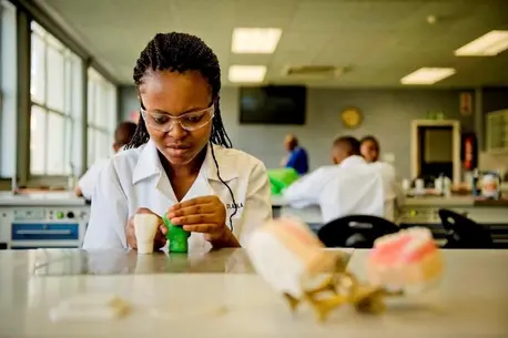 South African Nokulunga Dladla decided to become a dentist after joining the UNICEF-supported Techno Girls program, which encourages girls to pursue careers in STEM fields. South African Nokulunga Dladla decided to become a dentist after joining the UNICEF-supported Techno Girls program, which that encourages girls to pursue careers in STEM fields.