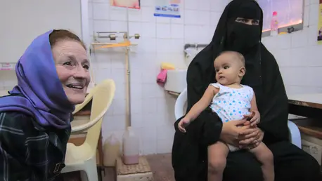 UNICEF Executive Director Henrietta H. Fore interacts with children at the child friendly space at the Alqatee'a Health Centre in Aden. UNICEF Executive Director Henrietta H. Fore interacts with children at the child friendly space at the Alqatee'a Health Centre in Aden.
