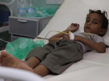 On October 1, 2018, a boy was treated for a suspected case of cholera at a UNICEF-supported hospital in Hudaydah, Yemen. Unicef, Yemen, humanitarian crisis