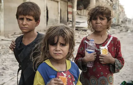 Three Children with Sorrowful Faces