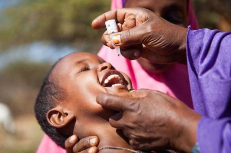 Ethiopian Child Receiving Mouth Drops