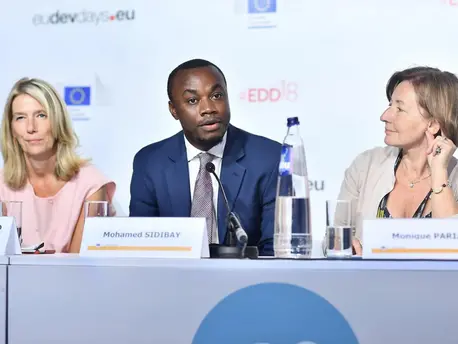 In June, Mohamed Sidibay joined a panel discussion during a day-long event dedicated to the protection of education in conflict organized by the Directorate-General for European Civil Protection and Humanitarian Aid Operations as part of the European Dev In June, Mohamed Sidibay joined a panel discussion during a day-long event dedicated to the protection of education in conflict organized by the Directorate-General for European Civil Protection and Humanitarian Aid Operations as part of the European Dev