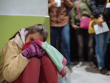 Eleven-year-old Nataly (name changed) got her period for the first time as her family, fleeing economic and social collapse in Venezuela, was walking from Colombia to Ecuador. Eleven-year-old Nataly (name changed) got her period for the first time as her family, fleeing economic and social collapse in Venezuela, was walking from Colombia to Ecuador.