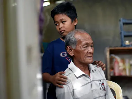 Rivaldi, 13, was missing for three days after an earthquake and tsunami hit Central Sulawesi, Indonesia in September 2018. UNICEF Indonesia helped reunite him with his father, Pak Bakir. Rivaldi, 13, was missing for three days after an earthquake and tsunami hit Central Sulawesi, Indonesia in September 2018. UNICEF Indonesia helped reunite him with his father, Pak Bakir.