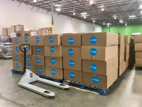 UNICEF Boxes in Warehouse