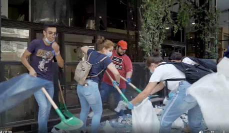 Young people in Beirut come together to help rebuild their city in the wake of the deadly explosion on August 4, 2020. 
