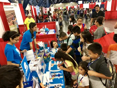 Children at a UNICEF Booth