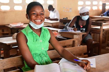 Arielle Sadia, a 16 years old student in Odienné, in the Northwest of Côte d'Ivoire.