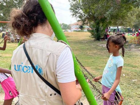 A UNICEF team is in Cuidad Acuña, Coahuila, to evaluate the situation of Haitian children and families of Haitian origin who have entered Mexico from the United States.