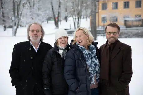 Members of Swedish pop music group ABBA Members of Swedish pop music group ABBA