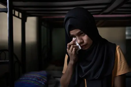 Girl Wiping Away Tears
