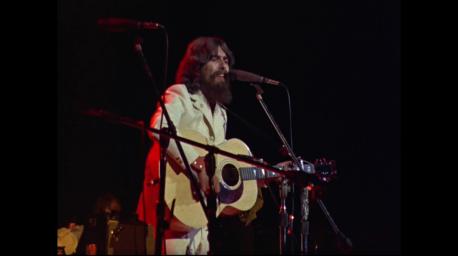George Harrison performing at Madison Square Garden on Aug. 1, 1971, to raise money for UNICEF emergency relief in Bangladesh.