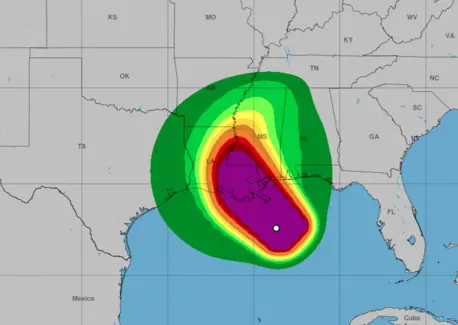 Hurricane Ida nears Lousiana coast on August 29, 2021. Hurricane Ida nears Lousiana coast on August 29, 2021.