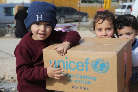 Child with a UNICEF Box
