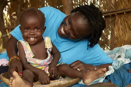 Woman and Child Smiling